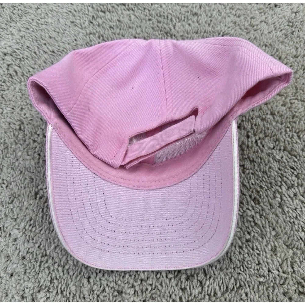 Jersey Girl Hat Womens Pink Embroidered Script Adjustable Strapback Baseball Cap